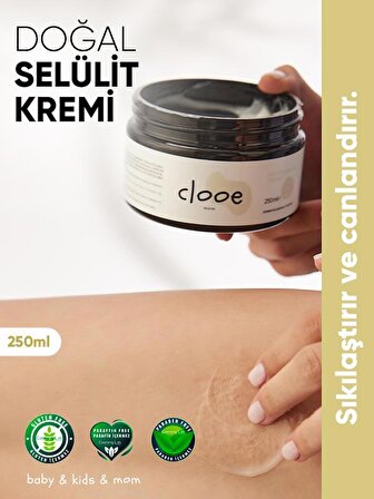 Clooe Doğal Selülit ve Çatlak Giderici Krem (250ml) - Doğal İçerikli, Zayıflama İçin Etkili