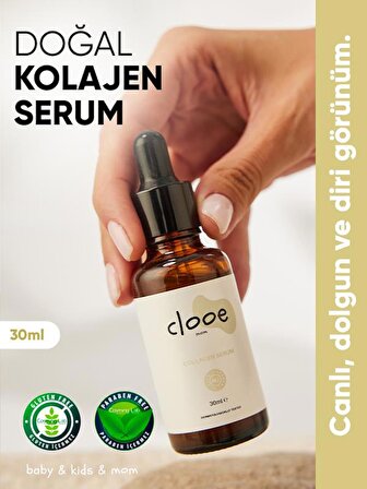 Clooe Doğal Kolajen Serum - Gliserin + Hyaluronik Asit + Camellia Sinensis + Kolajen, 30ml