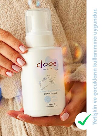 Clooe Organik El Temizleme Köpüğü (300ml) - Çocuk & Yetişkin - Yaban Mersini, Aloe Vera, Meyan Kökü