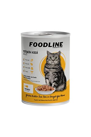 Foodline Tavuklu Yetişkin Kedi Konservesi 400 Gr x 12 Adet