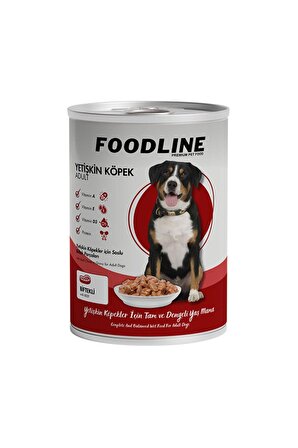 Foodline Biftekli Yetişkin Köpek Konservesi 400 Gr x 12 Adet
