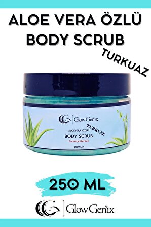 Aloe Vera Özlü Body Scrub - TURKUAZ | Nemlendirici, Besleyici, Arındırıcı Vücut Peelingi | 250 ml