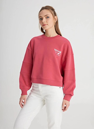 Wrangler Bisiklet Yaka Gül Kurusu Kadın Sweatshırt W241614810-Bisiklet Yaka Sweatshirt