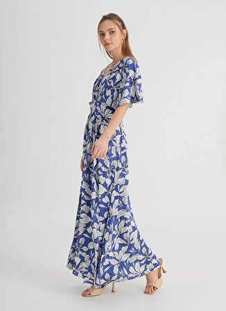 Wrangler V Yaka Lacivert Standart Kadın Elbise W241598410-Kısa Kollu Elbise