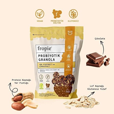 Probiyotik Granola - Yer Fıstığı & Çikolata 200 gr x 3 Adet