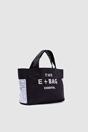 Kanvas E+BAG Large Tote Bag Siyah Çanta