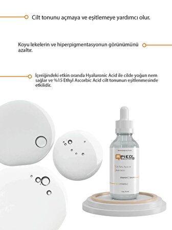 Qpied's Solutions Cilt Tonu Açıcı ve Aydınlatıcı Vitamin C %10 Serum 30 ml