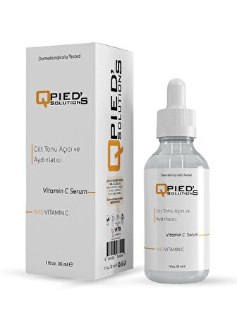 Qpied's Solutions Cilt Tonu Açıcı ve Aydınlatıcı Vitamin C %10 Serum 30 ml