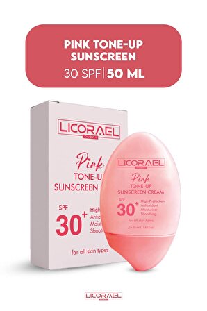 Licorael Dubai Pembe Güneş (Tone-up Sunscreen)Kremi Aydınlatıcı Ton Eşitleyici Vitamin B5 +Hyaluronik Asit Spf30+