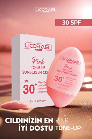 Licorael Dubai Pembe Güneş (Tone-up Sunscreen)Kremi Aydınlatıcı Ton Eşitleyici Vitamin B5 +Hyaluronik Asit Spf30+