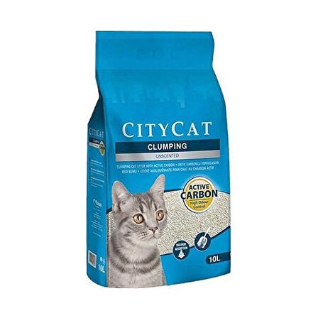 City Cat Aktif Karbonlu Topaklanan Kokusuz Kedi Kumu 10 Lt