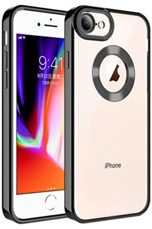 iPhone SE 2022 Kılıf Köşeleri Renkli Şeffaf Kamera Korumalı Silikon Luxury Kapak