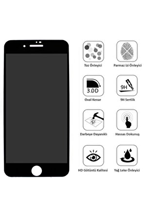 Atb Design iPhone 6 Plus 7d Temperli Kavisli Kırılmaz Ekran Koruyucu Siyah NEW0003