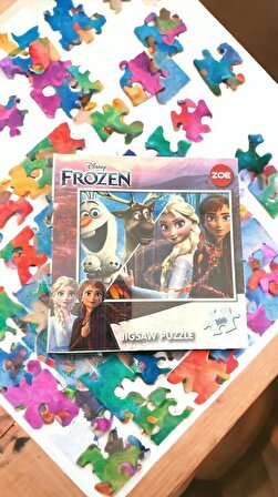 Disney Frozen Elsa Anna Lisanslı 5 Yaş Üzeri Çocuklar İçin Eğitici Oyuncak 100 Parça Puzzle Yapboz