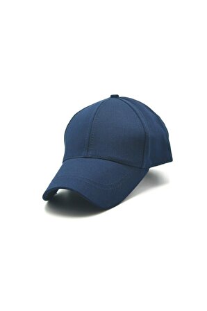 Unisex Spor Düz Kep Arkası Cırtlı Ayarlanabilir Şapka Lacivert