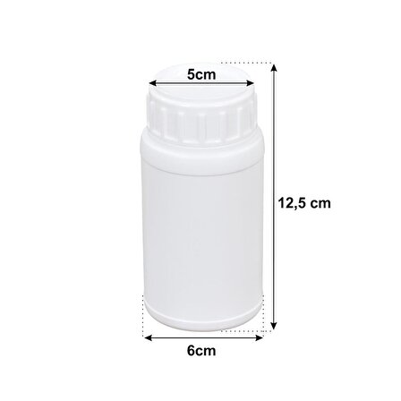 Plastik Kapaklı Sıvı Kutusu Polietilen Boş Plastik Şişe 250 ml  2 Adet