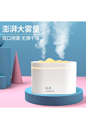 H2o Humidifier 800 ml Ultrasonik Hava Nemlendirici Double Spray Buhar Makinesi Ve Aroma Difüzörü