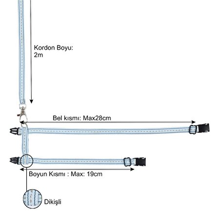 Gine Domuzu Tavşan Gezdirme Tasması Kemirgen gezdirme Tasması Kordon Boyu 2 metre