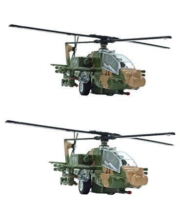  Güçlü, Dayanıklı ve Gerçekçi Oyuncak Metal Savaş Helikopteri Işıklı Sesli 20cm.
