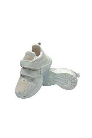Anatomik taban beyaz unisex çocuk spor ayakkabı modeli