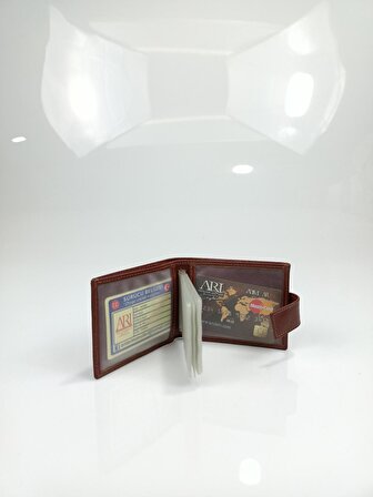 Hakiki Deri MiniBoy Sade & Şık Tasarım Çıtlı Cüzdan & Kartlık ARI