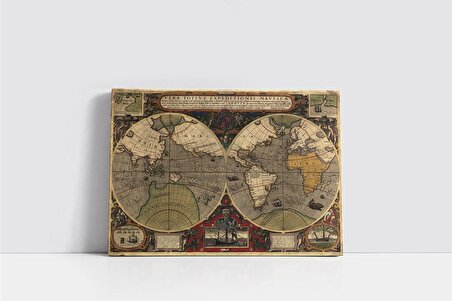 Eski Dünya Haritası Kanvas Tablo