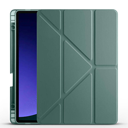 Galaxy Tab S9 Kılıf Tri Folding Kalem Bölmeli Standlı Kılıf