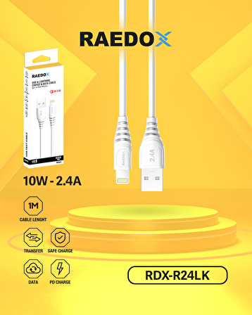 Raedox Usb To Lightning 10W 2.4A Hızlı Kablo