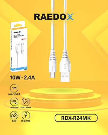 Raedox Usb To Micro 10W 2.4A Hızlı Kablo