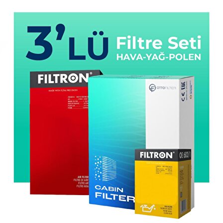 Filtron Renault Symbol 0.9 TCe Filtre Bakım Seti (2014-2021) 3 Lü