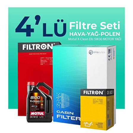 Filtron AMAROK 2.0 Dizel Motul Motor Yağlı Bakım Seti (2010-2017) 4 LU