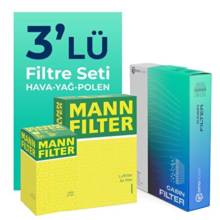 MANN SEAT ATECA 1.4 TSI Filtre Bakım Seti (2016-2018) 3 Lü