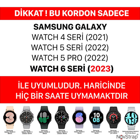 NovStrap Samsung Galaxy Watch 4 5 Pro 6 40 42 43 44 45 46 47 Mm Kordon Orjinal Pim Tasarım Tam Uyumlu Silikon