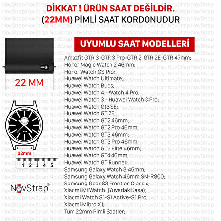 Huawei Watch Gt4 46mm Gt3 46mm Gt3 Pro Gt3 Se Elite Gt2 46mm Gt2e Uyumlu Kordon Spor Delikli 22mm