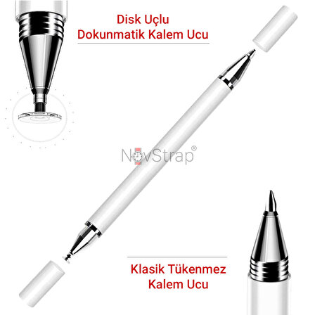 NovStrap iPad 7 / 8 / 9. Nesil 10.2 İnc Uyumlu Dokunmatik Kalem Pencil Stylus Çizim ve Tasarım Kalem