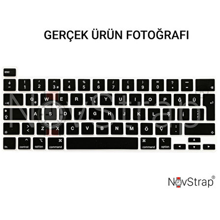 Apple MacBook Pro 13 inç M1 Çip A2338 Uyumlu Alt Üst Parlak Kılıf + Siyah Klavye Kılıfı + Film