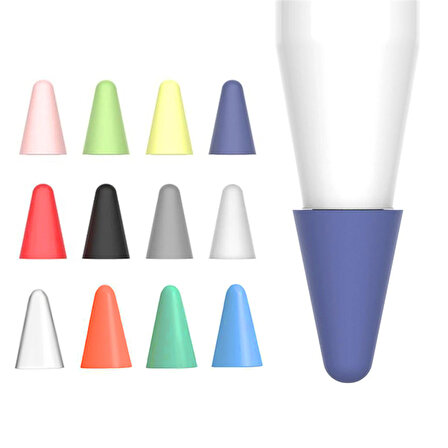NovStrap Apple Pencil 1-2 Nesil Uyumlu Kalem Ucu Koruyucu Silikon Kılıf 12 Adet Mix Colour Paket