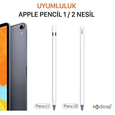 NovStrap Apple Pencil 1-2 Nesil Uyumlu Kalem Ucu Koruyucu Silikon Kılıf 12 Adet Mix Colour Paket