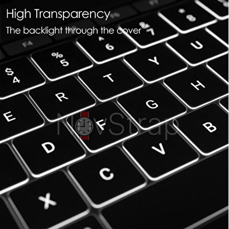 NovStrap Apple Macbook Air 2022 13.6 M2 A2681 Uyumlu Türkçe Q Klavye Şeffaf Klavye Koruyucu Kılıf