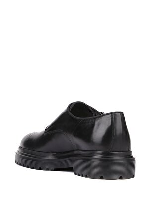 Shoetyle - Siyah Deri Tokalı Erkek Klasik Ayakkabı 250-2379 