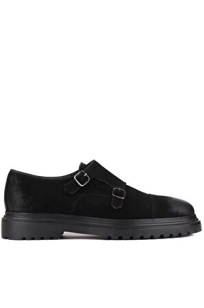 Shoetyle - Siyah Süet Tokalı Erkek Klasik Ayakkabı 250-2379