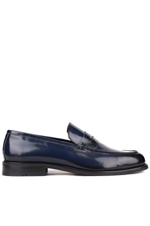Shoetyle - Lacivert Açma Deri Erkek Klasik Ayakkabı 250-2370