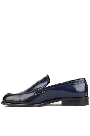 Shoetyle - Lacivert Açma Deri Erkek Klasik Ayakkabı 250-2370