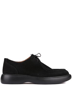 Shoetyle - Siyah Süet Deri Bağcıklı Erkek Günlük Ayakkabı 250-1617