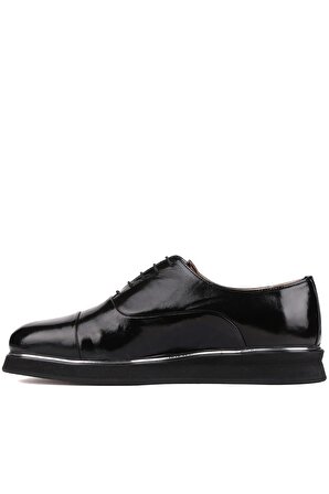 Shoetyle - Siyah Rugan Deri Bağcıklı Erkek Klasik Ayakkabı 250-2030