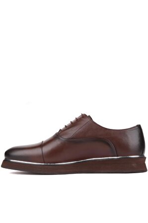 Shoetyle - Kahverengi Deri Bağcıklı Erkek Klasik Ayakkabı 250-2030