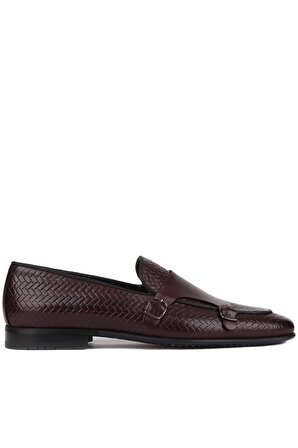 Shoetyle - Kahverengi Deri Tokalı Erkek Klasik Ayakkabı 250-2300