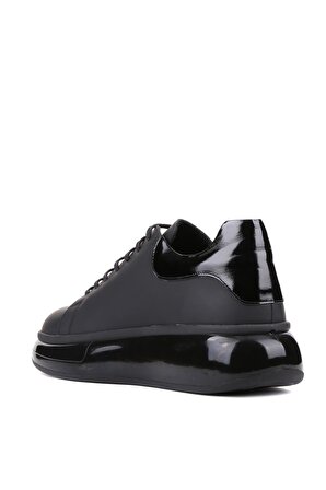 Shoetyle - Siyah Deri Bağcıklı Erkek Sneaker 250-1012