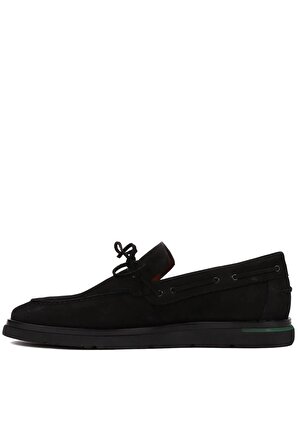 Shoetyle - Siyah Nubuk Deri Bağcıklı Erkek Günlük Ayakkabı 250-7512
