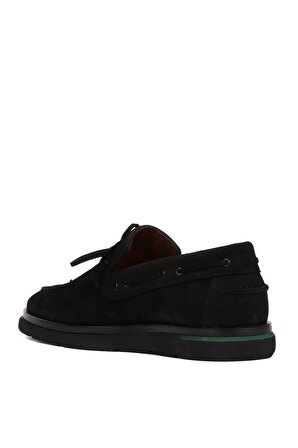 Shoetyle - Siyah Nubuk Deri Bağcıklı Erkek Günlük Ayakkabı 250-7512